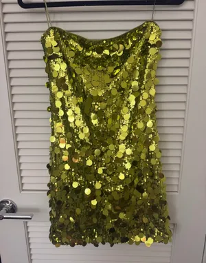 Windsor Party-Starter Sequin Strapless Bodycon Mini Dress Green thumbnail 3