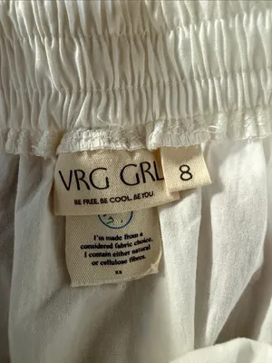 VRG GIRL Lily Elastic Waist White Tiered Mini Skirt with Side Bows thumbnail 9