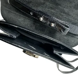 Furla Vintage‎ Shoulder Bag Purse PVC Vinyl Silver Buckle Black thumbnail 8
