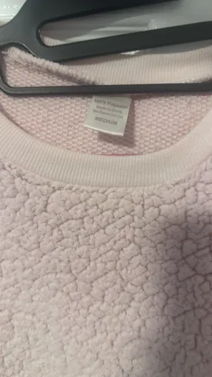 Cozy Pink Sherpa Pullover Sweater Size M thumbnail 2