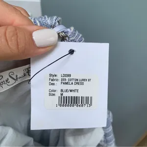 LoveShackFancy Pamela Midi Dress Asymmetrical One Shoulder Blue M thumbnail 8