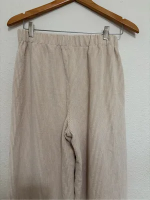 BDG Cream Ribbed Wide-Leg Knit Pants thumbnail 7