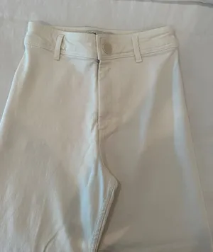 ZARA White Marine Straight Jeans thumbnail 1