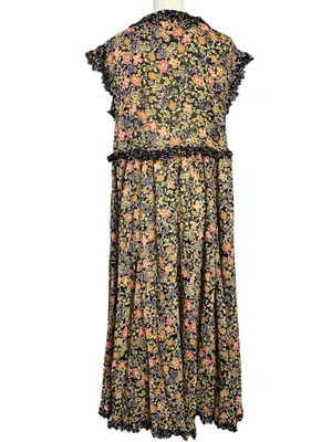 Free people Bohemian Floral Milania Maxi Dress Dark Combo Maxi Top Duster Small thumbnail 9