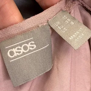 ASOS Womens Embellished Open Back Mini Dress‎ Dusty Rose Beaded Sequin Size 6 thumbnail 2