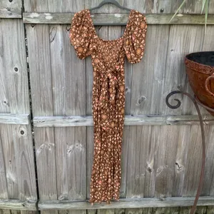 Free People - SPELL- Madame Peacock Sweetheart Maxi Dress In Coffee thumbnail 7