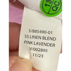 NWT Banana Republic Women's Linen Blend V-Neck Polo Top Lavender Pink Size XXL thumbnail 11