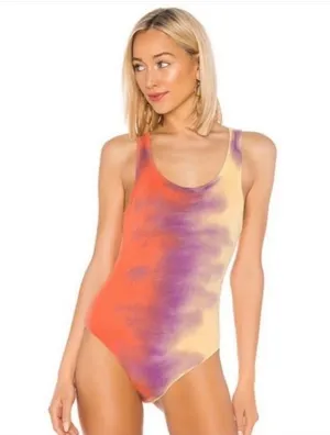Agolde Premium Tie-Dye Ribbed Sleeveless Bodysuit Size M thumbnail 1