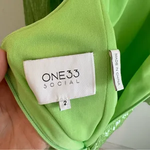 One33 Social Lime‎ Green Sequin Mini Dress Size 2 thumbnail 5