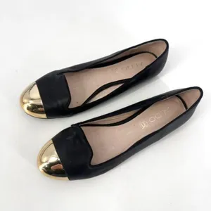 Aldo‎ Women’s Leather Black and Metallic Gold Flats Loafers Size 7.5 thumbnail 8