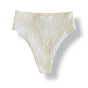 Aerie NWT High-Waisted‎ Floral Bikini Bottoms Womens Size XS White thumbnail 3