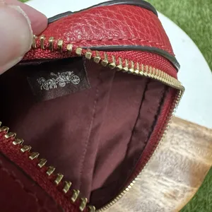 Coach Pebble Leather Shoulder‎ Bag Auth Red Medium Women thumbnail 13