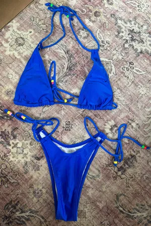 SHEIN Dark Blue Bathing Suit Set thumbnail 1