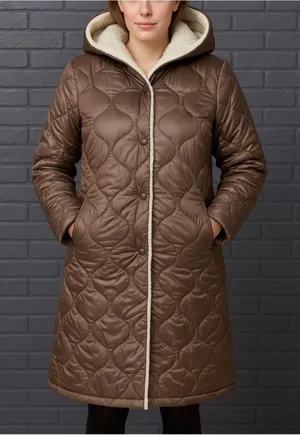 GRAN ORIENTE Woman’s lightweight Jacket w/Faux Fur Lining Hoodie Brown Small thumbnail 1