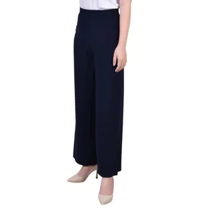 NWT Ny Collection Petite Mid Rise Pull On Wide-Leg Palazzo Pants Navy Blue SP thumbnail 2