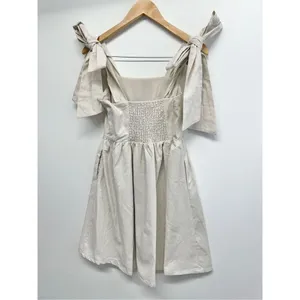 MIOU MUSE Dress Size Small Bow Tie A-Line Mini Linen Blend NWT‎ thumbnail 6