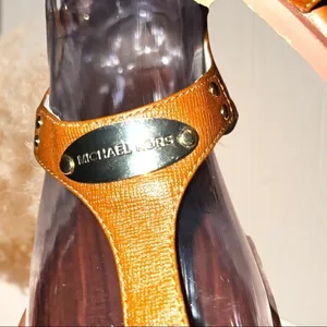 Michael Michael Kors camel colored gold plated thong sandals! thumbnail 6