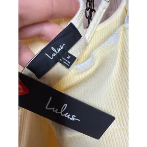 NWT Lulus Simply Pretty Washed Yellow Ribbed Pleated Sleeveless Mini Dress Sz M thumbnail 10