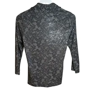 Joseph Ribkoff Womens Black Lace Sequin Y2K Vintage TopSize 10 thumbnail 3