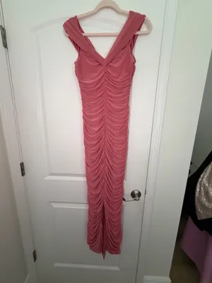Express Dress Ruched Off the Shoulder  thumbnail 2
