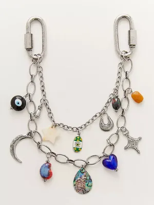 NWT Free People Silver Double Layer Swag Bag Charm ~ SOLD OUT! thumbnail 1