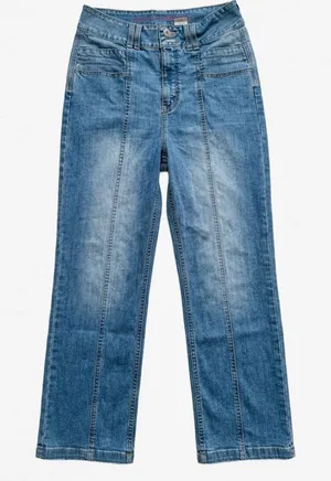 Cruel Girl‎ Medium Wash Wide Leg High Rise Front Seam Denim Jeans Size 13/32 thumbnail 1