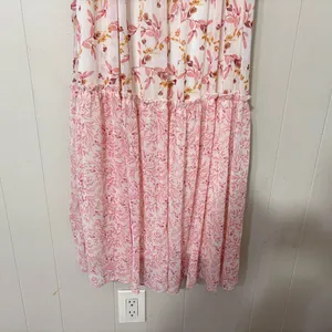 Drew Naomi Pink Floral Tiered Maxi Dress Size S thumbnail 4