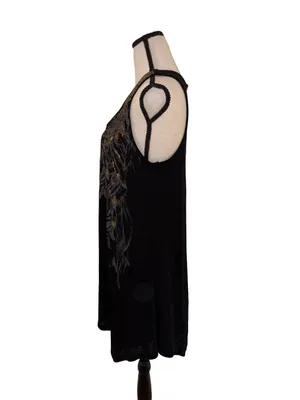 Miss Me Black Embellished Lace Up Back Handkerchief Mini Dress thumbnail 13