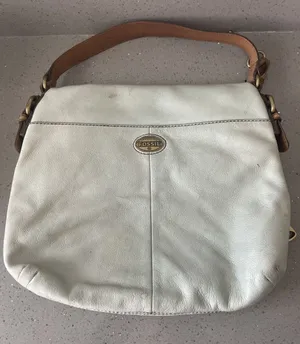 FOSSIL Explorer Flap Foldover Hobo Light blue Leather Slouch Shoulder Bag thumbnail 1