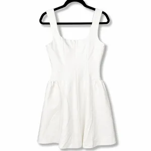 NEW Lulus Roetta White Sleeveless Square Neck Fitted Pleated Mini Dress Large thumbnail 7