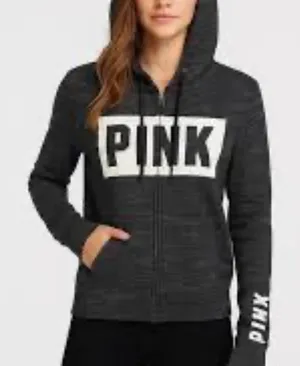 PINK Victoria's Secret Charcoal Hoodie with Logo thumbnail 1