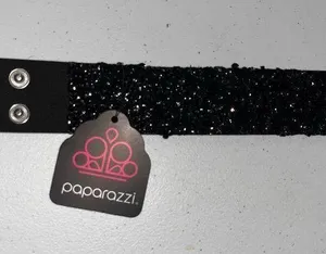 💙 NWT Paparazzi Black Textured Sequins Bracelet thumbnail 1