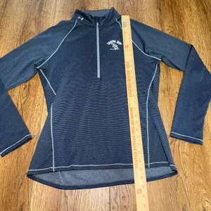 Under Armour Tampa Bay Rays Womens M Navy Blue Stripe Quarter Zip Pullover thumbnail 4