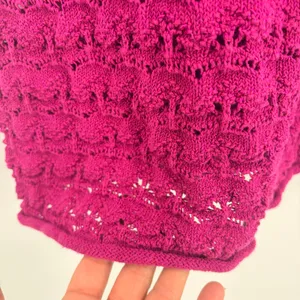Future Collective Alani Noelle Crochet Halter Maxi Dress L Magenta Y2K Festival thumbnail 4