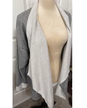 Cozy Casual Waterfall Drape Open Longline Cardigan, XL thumbnail 2