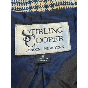 Vintage Stirling‎ Cooper Checkered Blazer Jacket Size 8 Business thumbnail 14