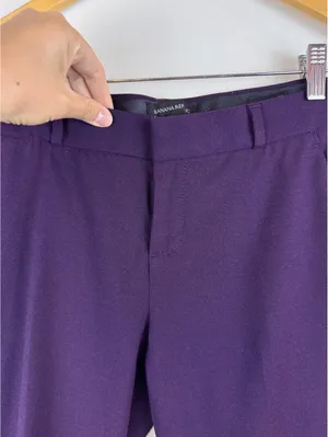 Banana Republic Avery Pants Purple Petite 2 Straight Leg Career Trousers thumbnail 6