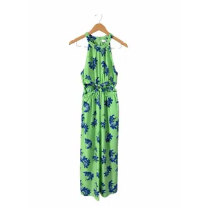 Likely Constellation Dress Green Blue Floral Cutout Halter Midi Size 8 NEW thumbnail 2