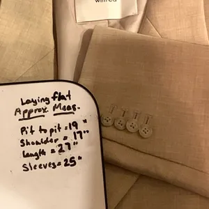 New w/tags Aritzia WILFRED Flores Oversized Relaxed Blazer S Heather Oat Beige thumbnail 7