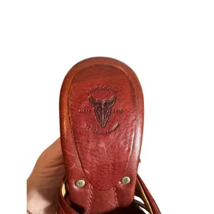 Frye Brown Leather Crisscross Multi Slide Reese Slip On Heels Women Sz 6.5 thumbnail 5