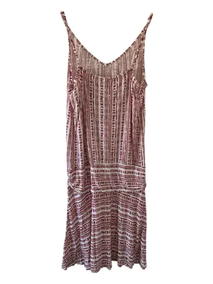 LASCANA NEW Red White Boho Print Convertible Midi Dress Size 16 resortwear thumbnail 2