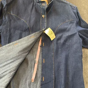 Vintage Stubbs Collection Denim Button-Up Long Sleeve Shirt NO BUTTONS Size L thumbnail 11