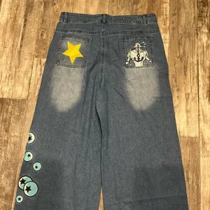 Stylish Blue Embroidered Women's Jeans Size Large thumbnail 13