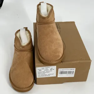 EVELLYHOOTD Mini Snow Boots Chestnut Suede Fur Lined Winter Shoes‎ Size 11 NEW thumbnail 7