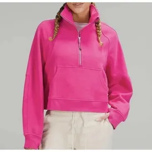 Lululemon Scuba Funnel Neck half Zip Hoodie Sonic Pink XS/S thumbnail 10