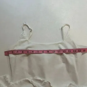 Princess Polly White Ruffle Hem Mini Dress Size 4 | Square Neck Cami Slip Dress thumbnail 4