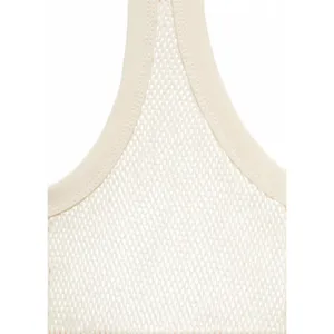 Mango Cotton Blend Knitted Dress with Lace Pattern Ecru Beige NWT Size 8/Large thumbnail 6