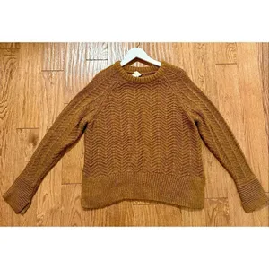 H&M brown chevron crewneck wool blend sweater size small thumbnail 7