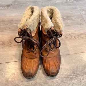 Merrell Chateau Mid Lace Fur Lined Lace Up Boots Brown Women US 7 Brown Oak‎ thumbnail 3