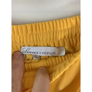 Lovers + Friends Yellow Track Jogger Pants Stripe Zip Ankle Small Festival thumbnail 9